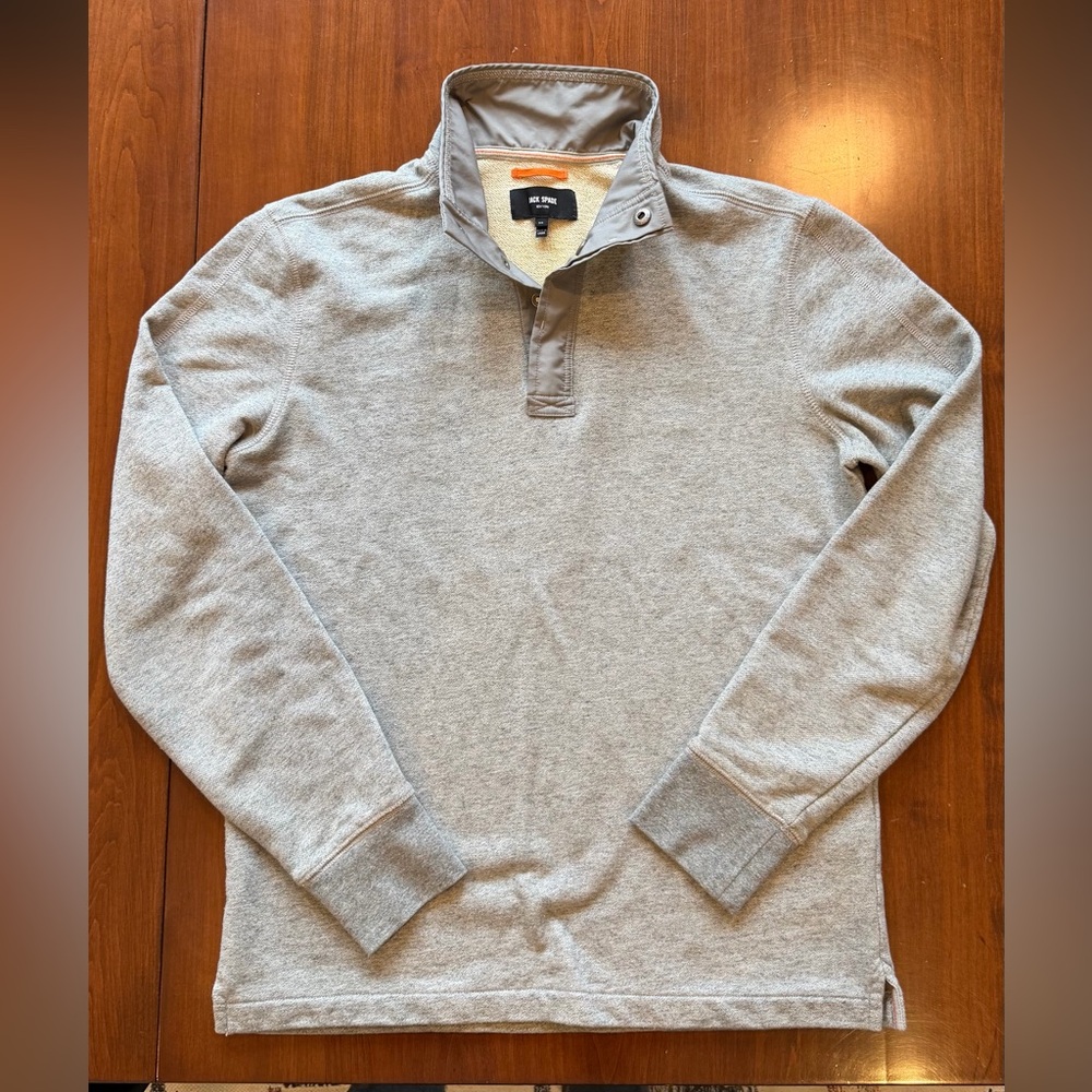 Jack Spade Light Gray Quarter Snap Sweatshirt Size Small